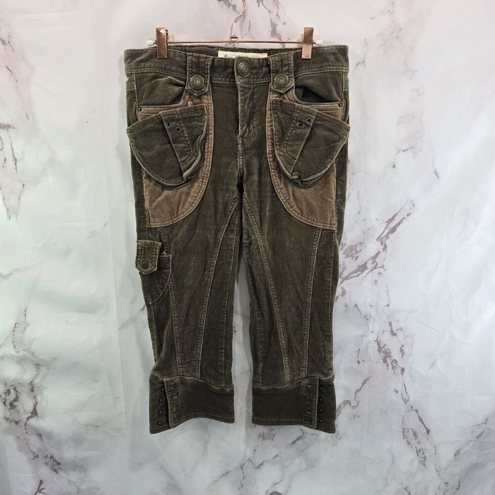 Corduroy Pants Womens Medium Brown Festival Witchy Steampunk Capri Ranier OOAK